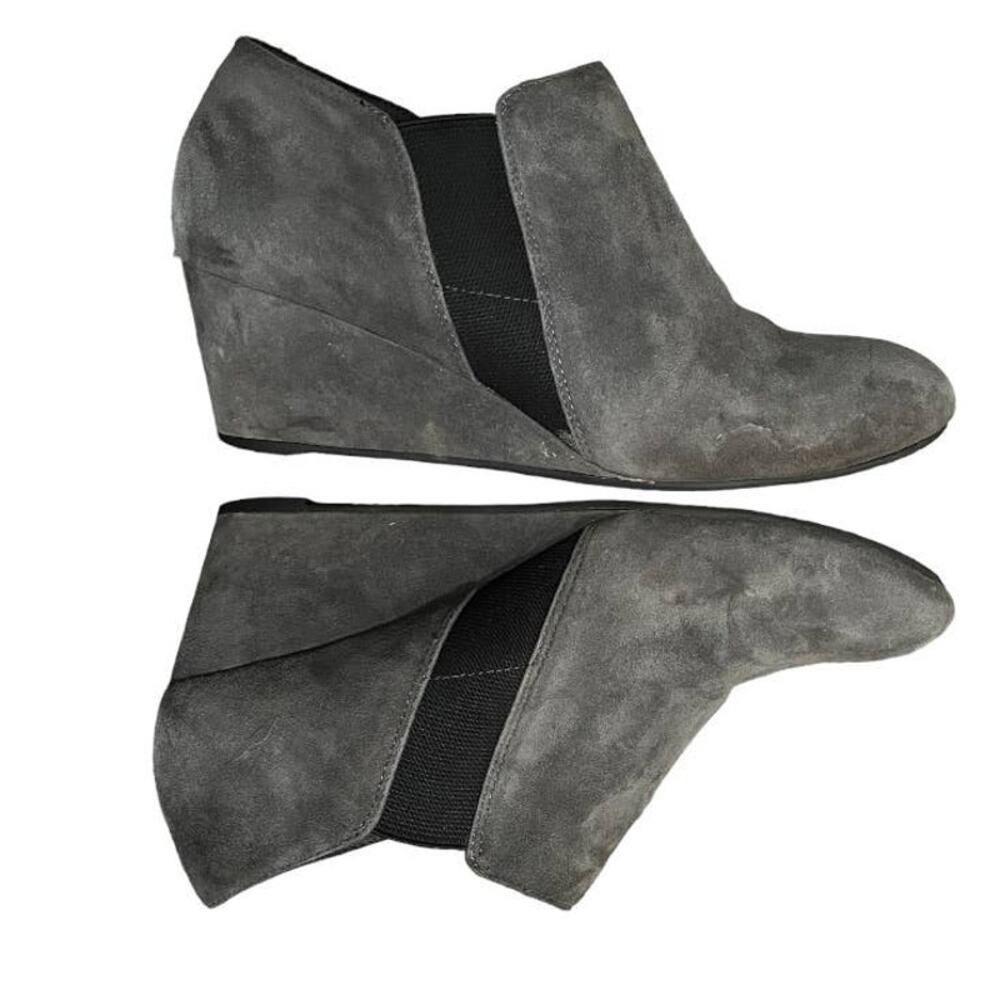 Vionic Womens Stanton Suede Wedge Booties Slate Gray Size 8 - Picture 4 of 9